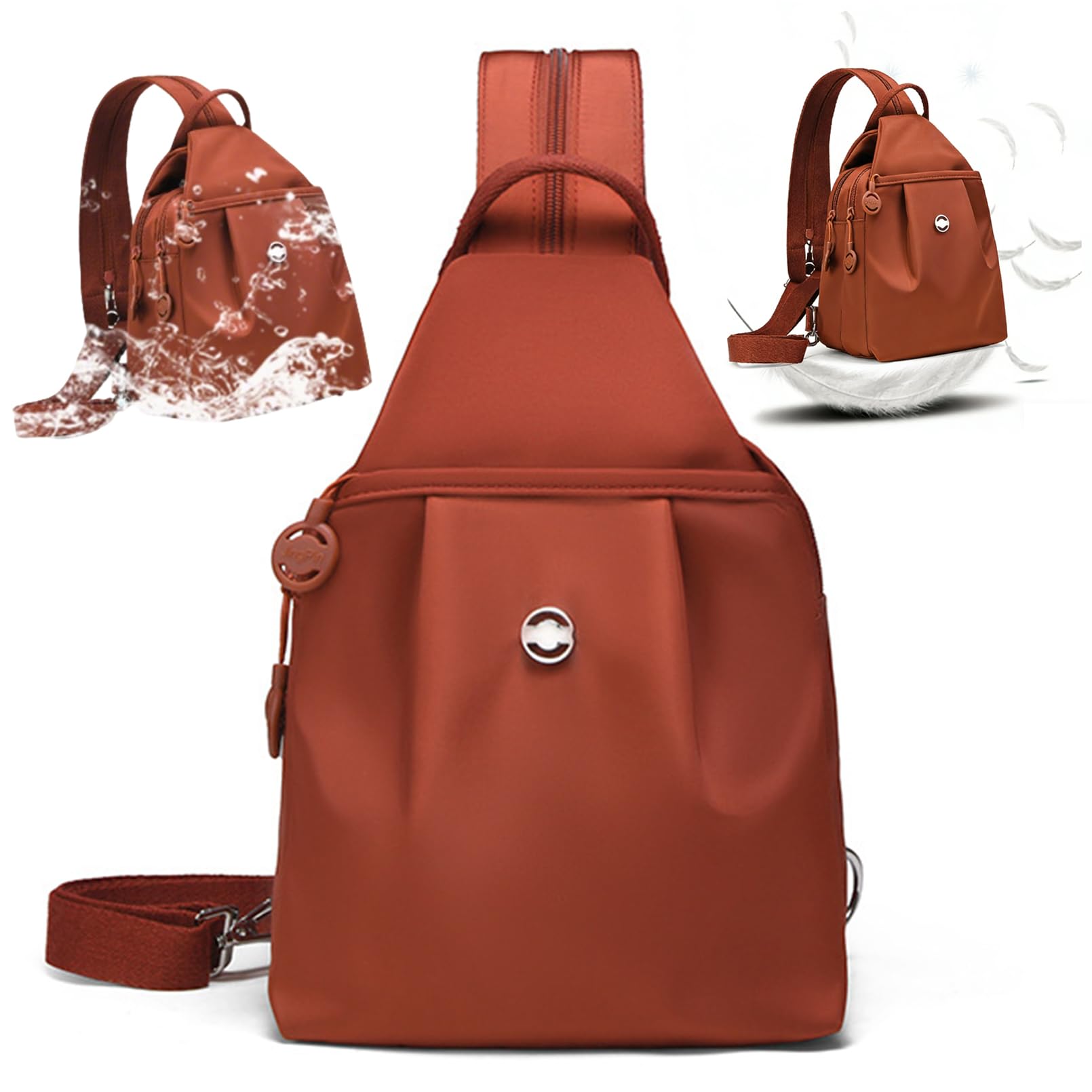 Bpoeee 3 in 1 Anti-Theft Travel Tote Bag – Waterproof Convertible Shoulder Bag for Women, Large Capacity Commuter Backpack (Orange)