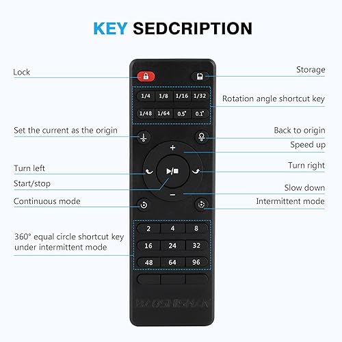 Miniatura 7 de BAOSHISHAN Tocadiscos de fotografía de 13.7 pulgadas110 libras, soporte giratorio motorizado de 360 grados con control remoto, tocadiscos eléctricos