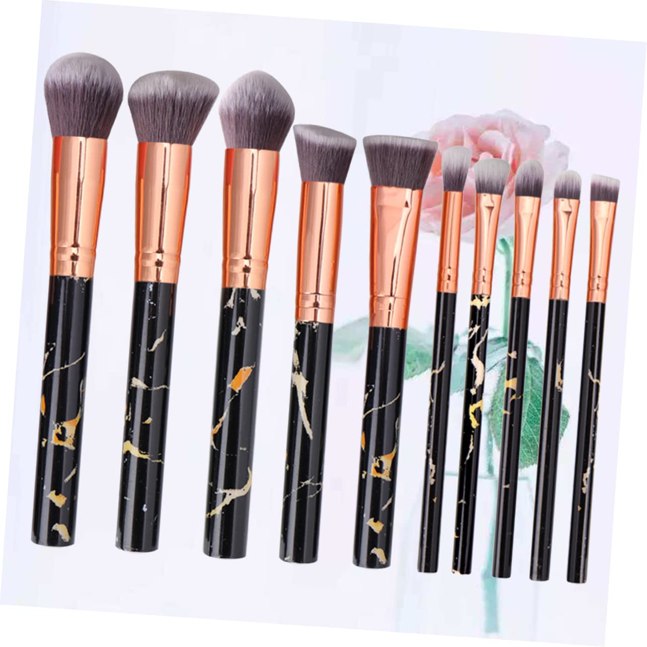 Healeved Set Di 30 Pennelli Per Il Trucco in Assortiti Con Motivo Marmorizzato Manico in Plastica Per Donna Kit Di Pennelli Per Cosmetici in Nylon Per Uso Quotidiano