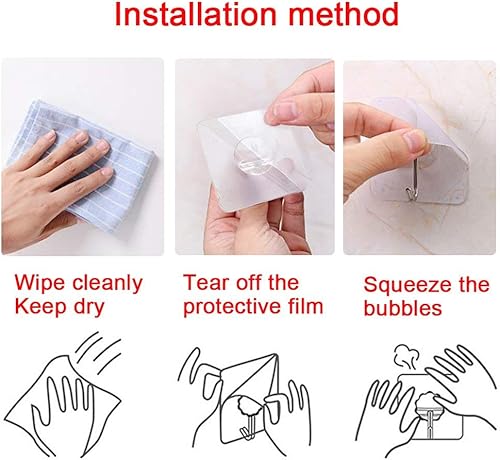 Miniatura 10 de Ganchos adhesivos resistentes de 33 libras (máx.), 33.1 lbs, impermeables y a prueba de aceite, reutilizables, sin costuras, gancho de pared