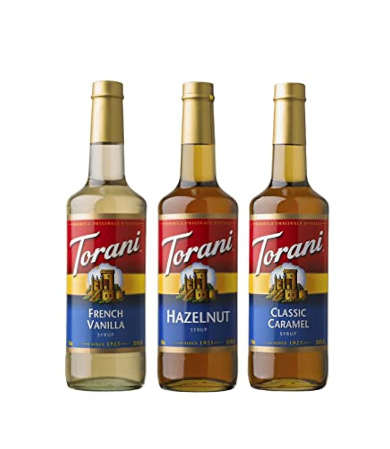 French Vanilla, Hazelnut, Caramel Syrup - Pack of 3