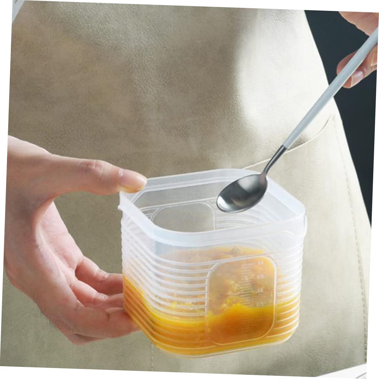 MAGICLULU Food Storage Container Quadrato 7 Pezzi in Plastica Bianca