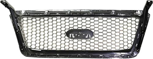 Miniatura 3 de Grille Assembly For Ford F-150 2007 To 2008 Front Side, Chrome Frame With 12-Bar Chrome Billet, For LariatLimited Models, Made Of Plastic FO1200502