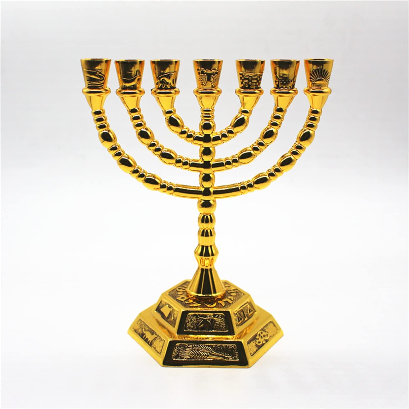 HTTGDGDH Candle-Holders Religions Candelabra Hanukkah Candlesticks 7 Branch,D-20 * 16cm