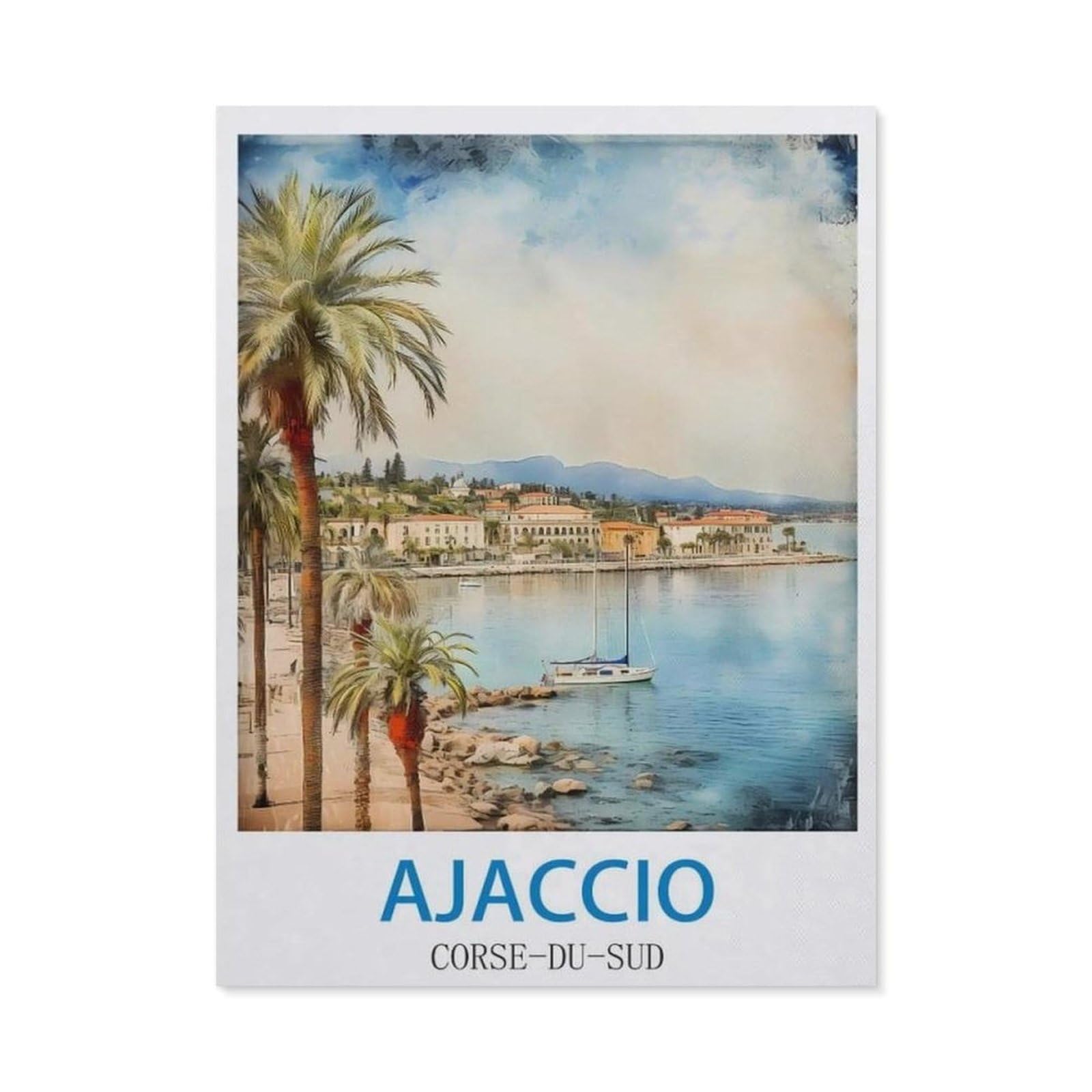 Ajaccio Corse Du Sud，Funny Tin Sign Retro Metal Sign for Home Farm Toilet Restroom Washroom Wall Decor Gift(15x30cm）6x12 inch-EE69