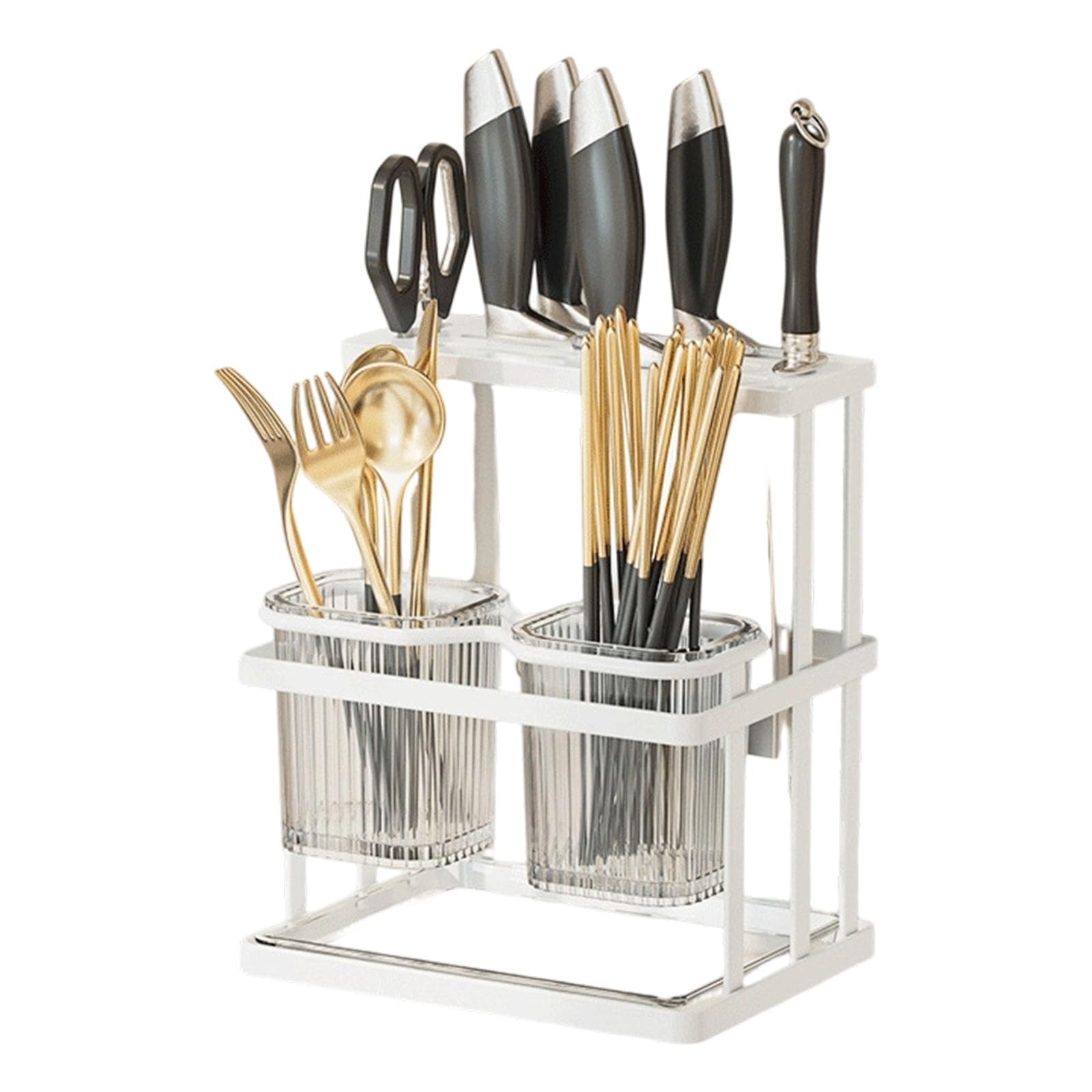 Piceioep Combined Kitchen Organizers for Home Camping Dining Featuring Spoon Chopstick Cutting Board Storage Kitchen Storage Rack