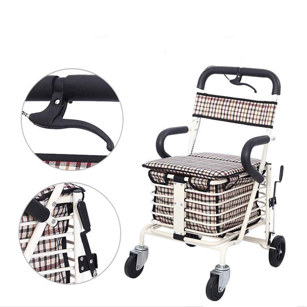 Podłokietnik wspomagany walkerem, Rollator z siedziskiem Skutery dla seniorów Składane siedzisko do skutera na zakupy (czerwone wino) Interesting
