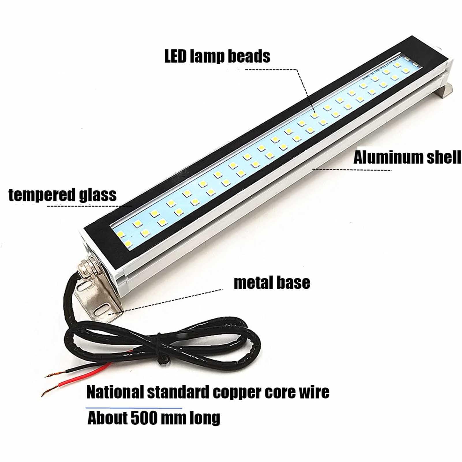 Lampa Robocza Przeciwwybuchowa 10/12/15/20/24 W Lampa Warsztatowa LED Do Narzędzi Do Oświetlenia Przemysłowego, 110-220 V/24 V Lampa świetlna Do Maszyn CNC Do Tokarek(Size:20W,Color:24v)