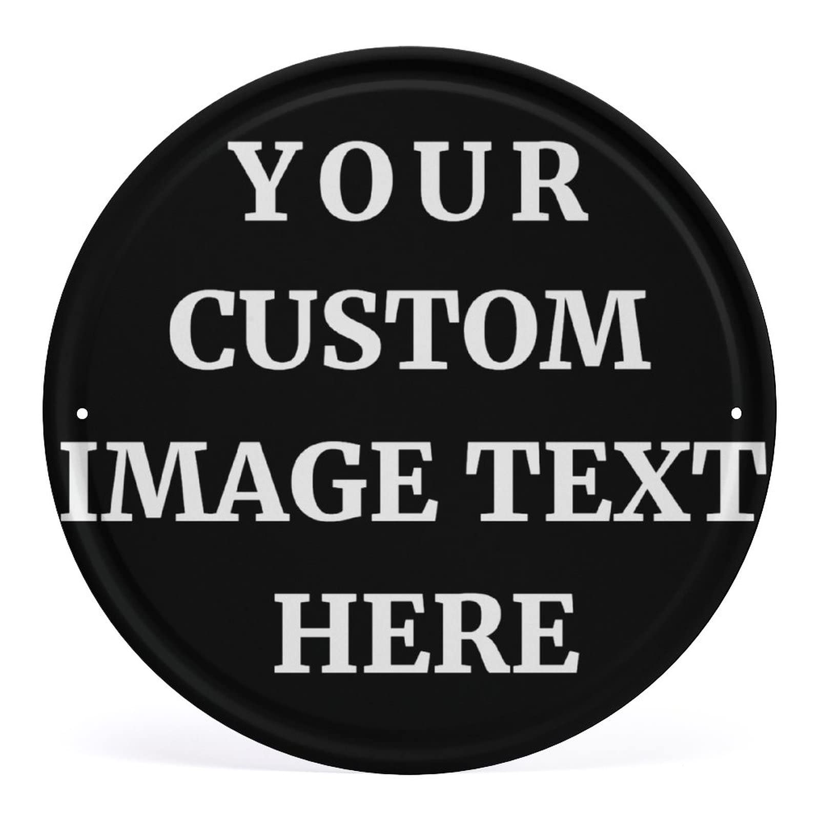Aooedm Round-Black Custom Round Sign, Customized Coffee Sign Warning Signs Personalised Garden Signs Family Wall Decor Funny Signs For Man Cave Customized Wedding Decoration Gifts
