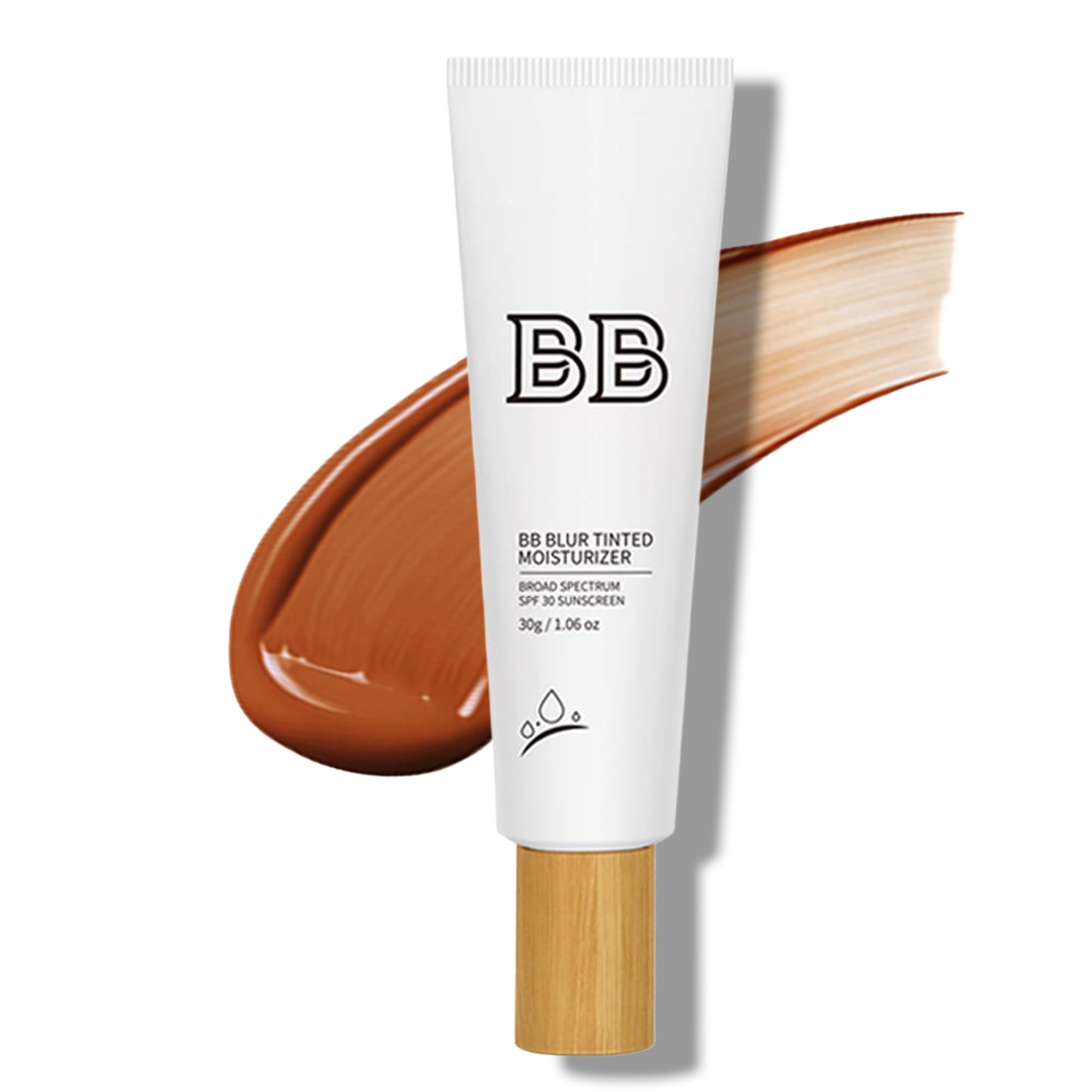 Tinted Moisturizer with SPF - BB Blur SPF 30 Broad Spectrum Lightweight Coverage Hydrating Primer for Light-Medium Skin