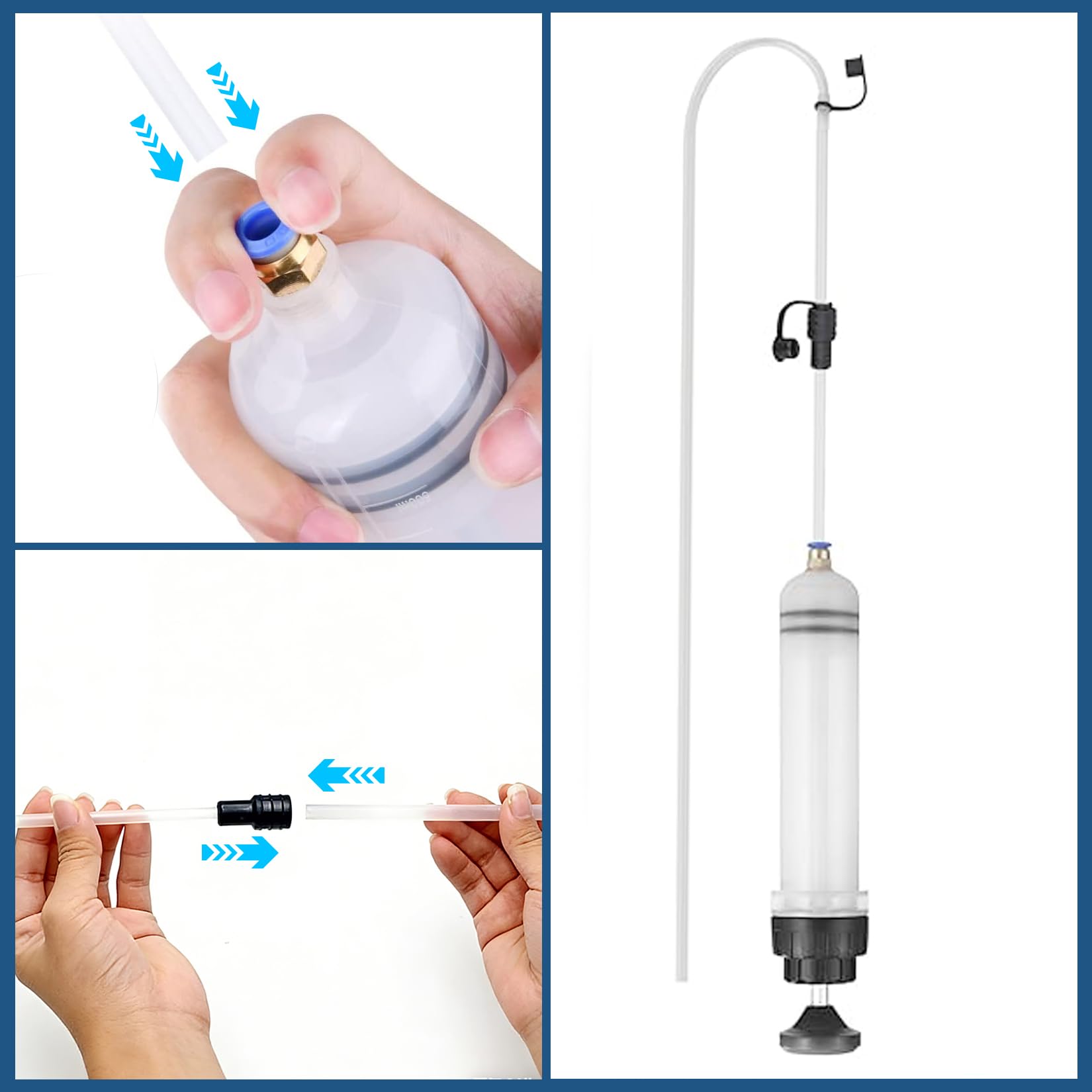 Jeringa Grande Succión Aceite 500 ml con Manguera y Tubo de Extensión de Para Motor Vehículo Aceite de Freno Bomba de Refrigerante Bomba de Transferencia Aceite Para Engranajes