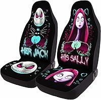 Vista 35 de Horror Nightmare Skellington - 2 fundas de asiento delantero para automóvil, camión, SUV, regalos de Navidad, funda de asiento de cubo duradera, 03.