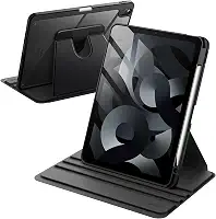 JETech Capa Giratória para iPad Air 11 Polegadas M3/M2 (2025/2024), iPad Air 5/4 (10,9 Polegadas, Modelo 2022/2020) com Porta Pencil, Capa Protetora de Rotação de 360 Graus (Preto)