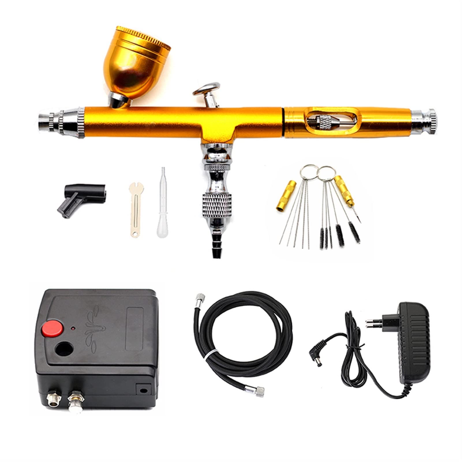 Sprzęt do piaskowania Dwufunkcyjny pistolet natryskowy Airbrush Mini Airbrush Kompresor Airbrush do zdobienia paznokci Makijaż Tatuaż Model Ciasto Farba samochodowa (kolor: D)