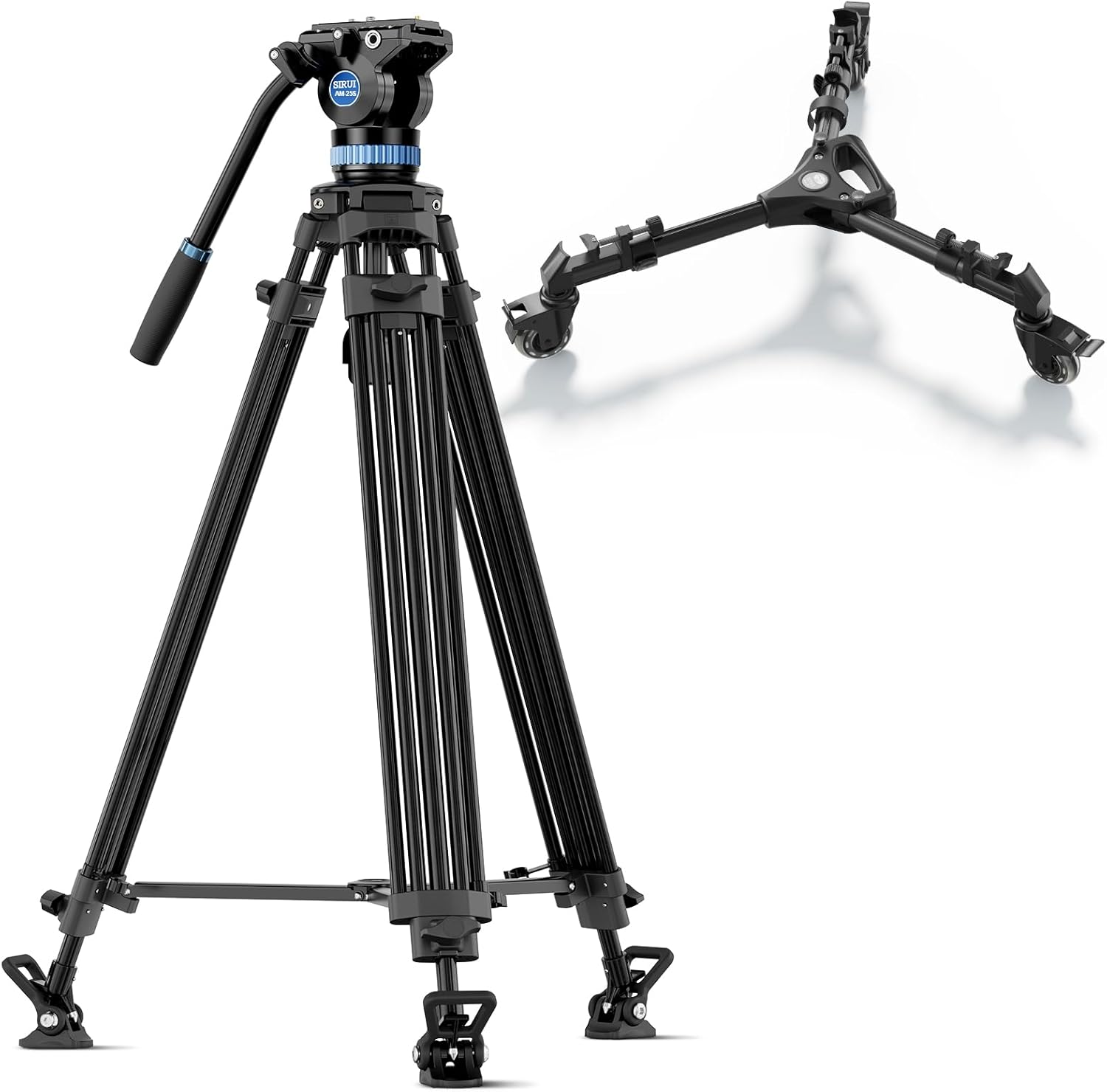 AM25S+AM-DF02 SIRUI Photography Tripod Dolly, Heavy Duty Universal Tripod Wheels