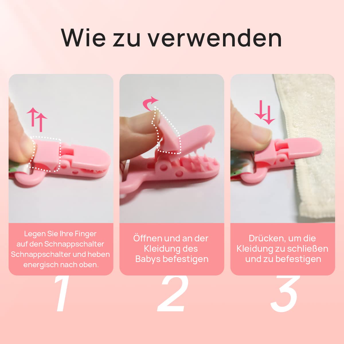 4 Pezzi Ciuccio Catena per Bambini, Catenella Porta Ciuccio con 4 Pezzi Ciuccio Clip Adattatore per Neonato per Nascita Battesimo Baby Compleanno Natale Regalo