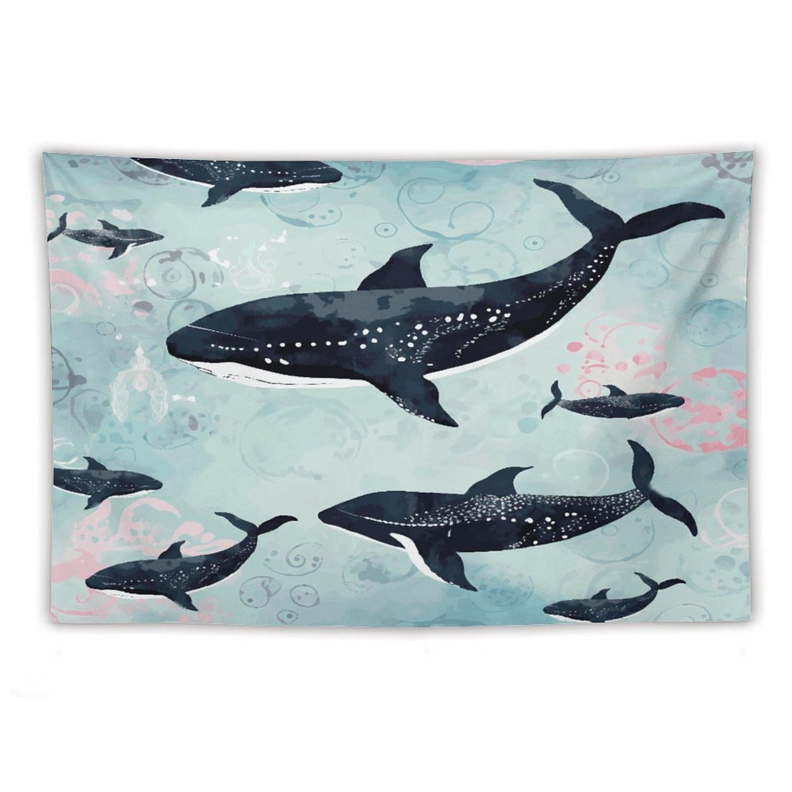 LDGSUPH Whale Tapestry Wall Hanging Decor Anti-fading Aesthetic Wall Tapestries Fashion Wall Blanket Decor Modern Wall Art Tapestry for Bedroom Home Decor 60"x90"