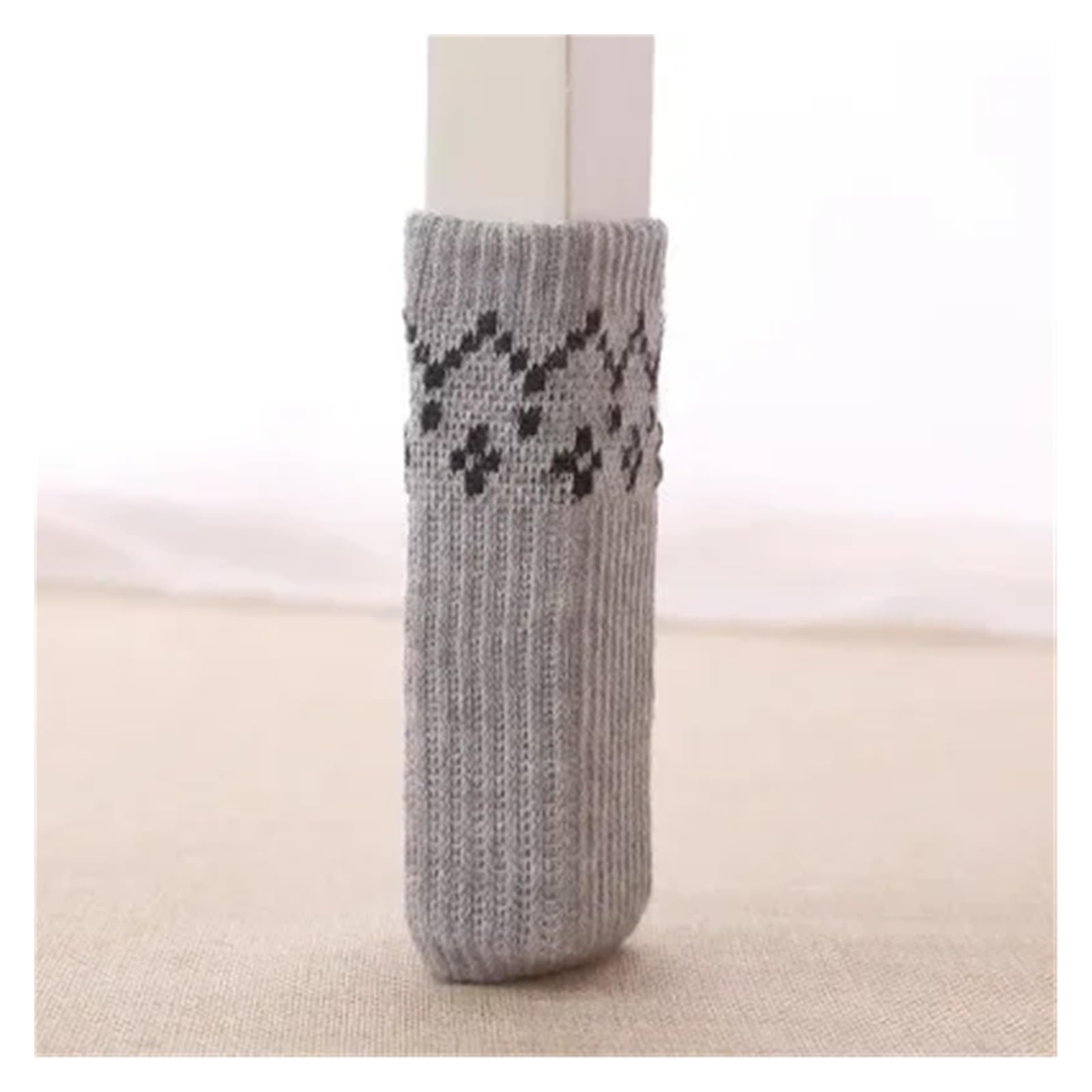 Knitted Table And Chair Leg Covers 24PCS Knitted Chair Leg Socks Furniture Table Feet Leg Floor Protectors Covers Floor Protection Pads Moving Noise Reduction(Gray)