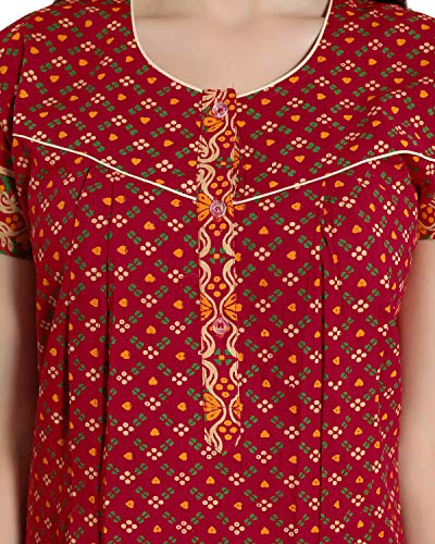 Image of AV2 Women's Cotton Printed Maxi Nighty