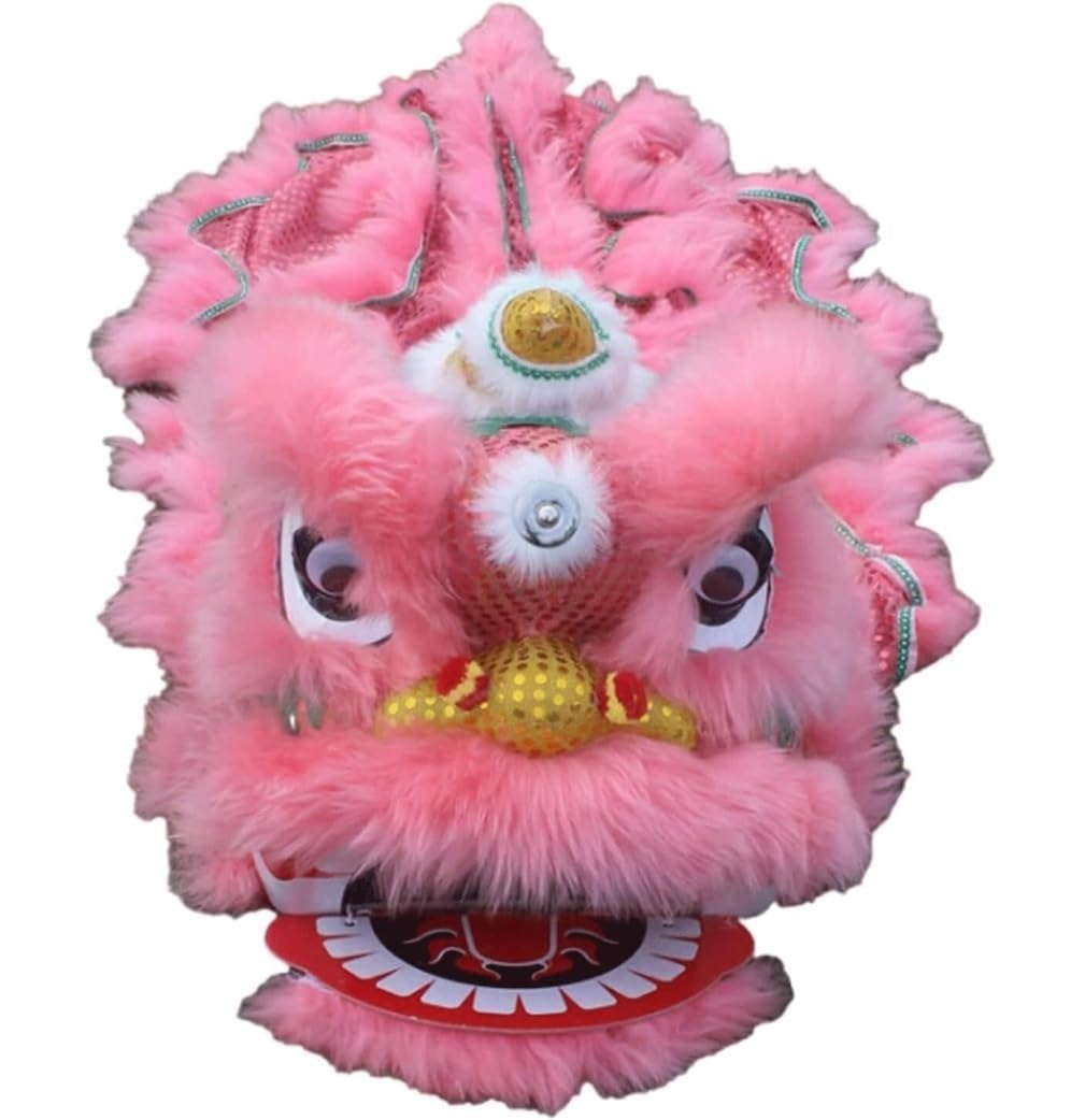Krxsobnv Yellow Lion Dance Clothes, Head Traditional Lion Dance Chinese Folk Art Dragon Performance Outdoor Sports