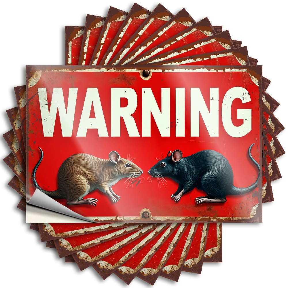 Happy Decal Aesthetic Decals, The Room Decorations Cute Pattern Design for Antimicrobial Notebook | Window Removable Vinyl Warning: Rats Present(8X12CM)