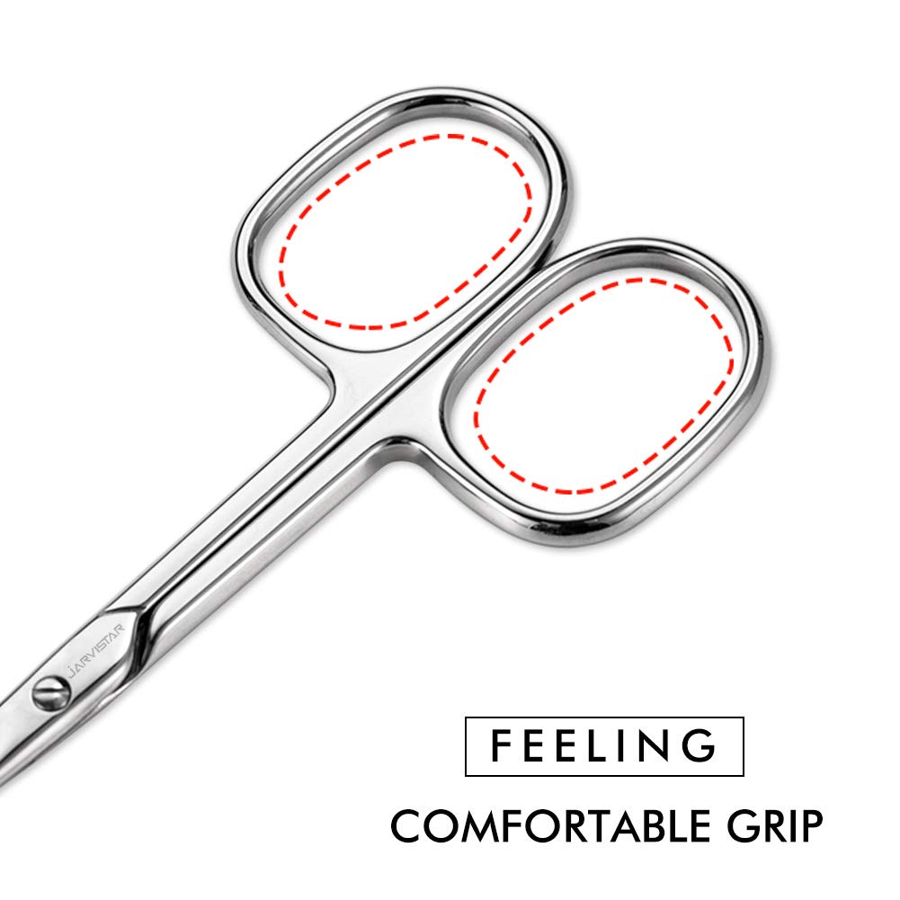 JARVISTAR Forbici professionali per cuticole con lama affilata, in acciaio inox, per manicure e pedicure, con custodia, 9,3 cm