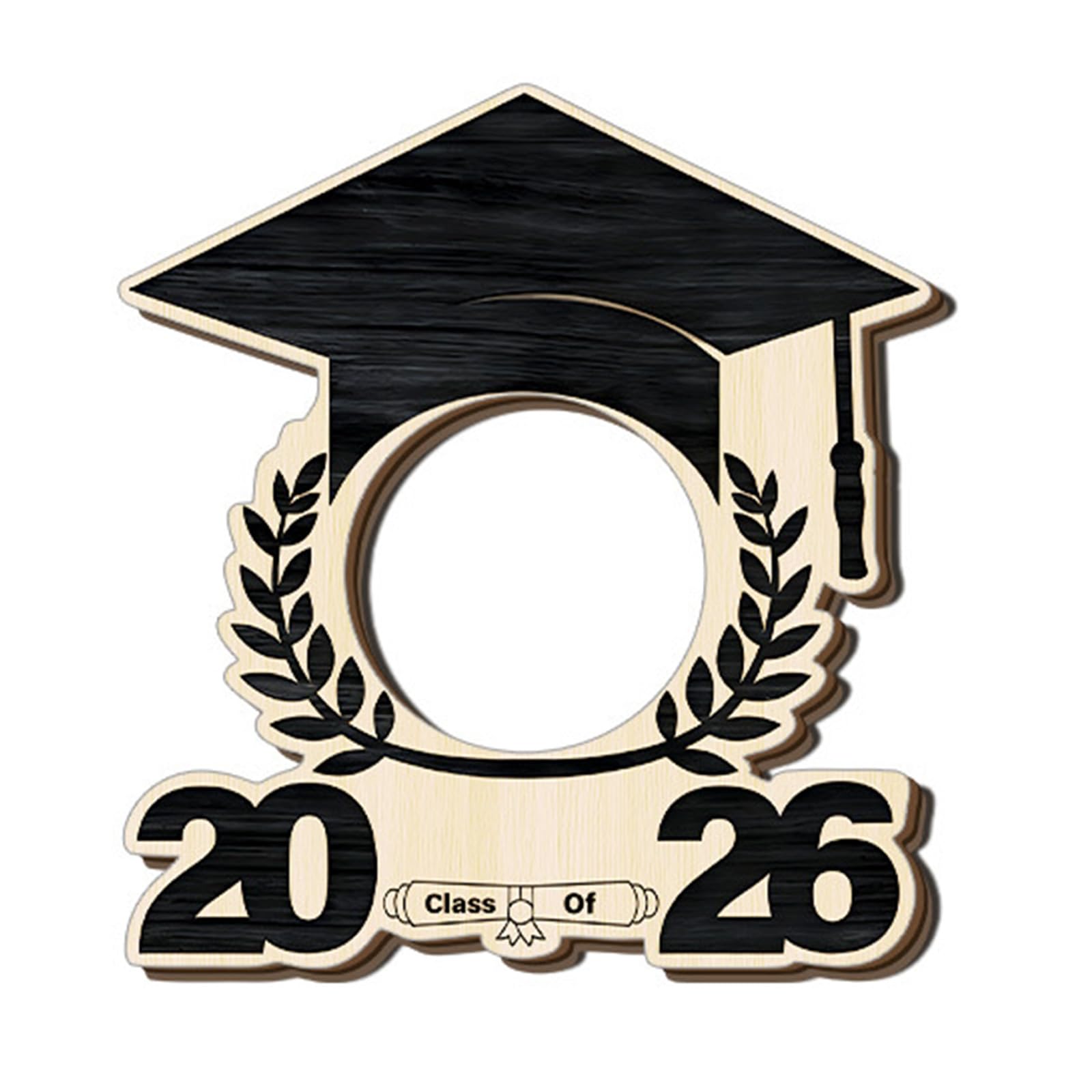 Wooden Display Frame with Multifunction Decors Styles Wall Mount Graduation Frame Easy to Use for 2026 Graduation Portrait Sustainable Wooden Photo