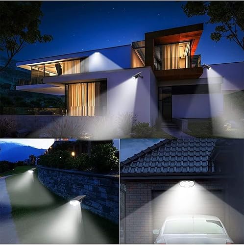 Miniatura 7 de Focos solares con sensor de movimiento para exteriores, paquete de 2, 39 focos LED, luces de pared, IP65, impermeables, para paisaje, exteriores, 3