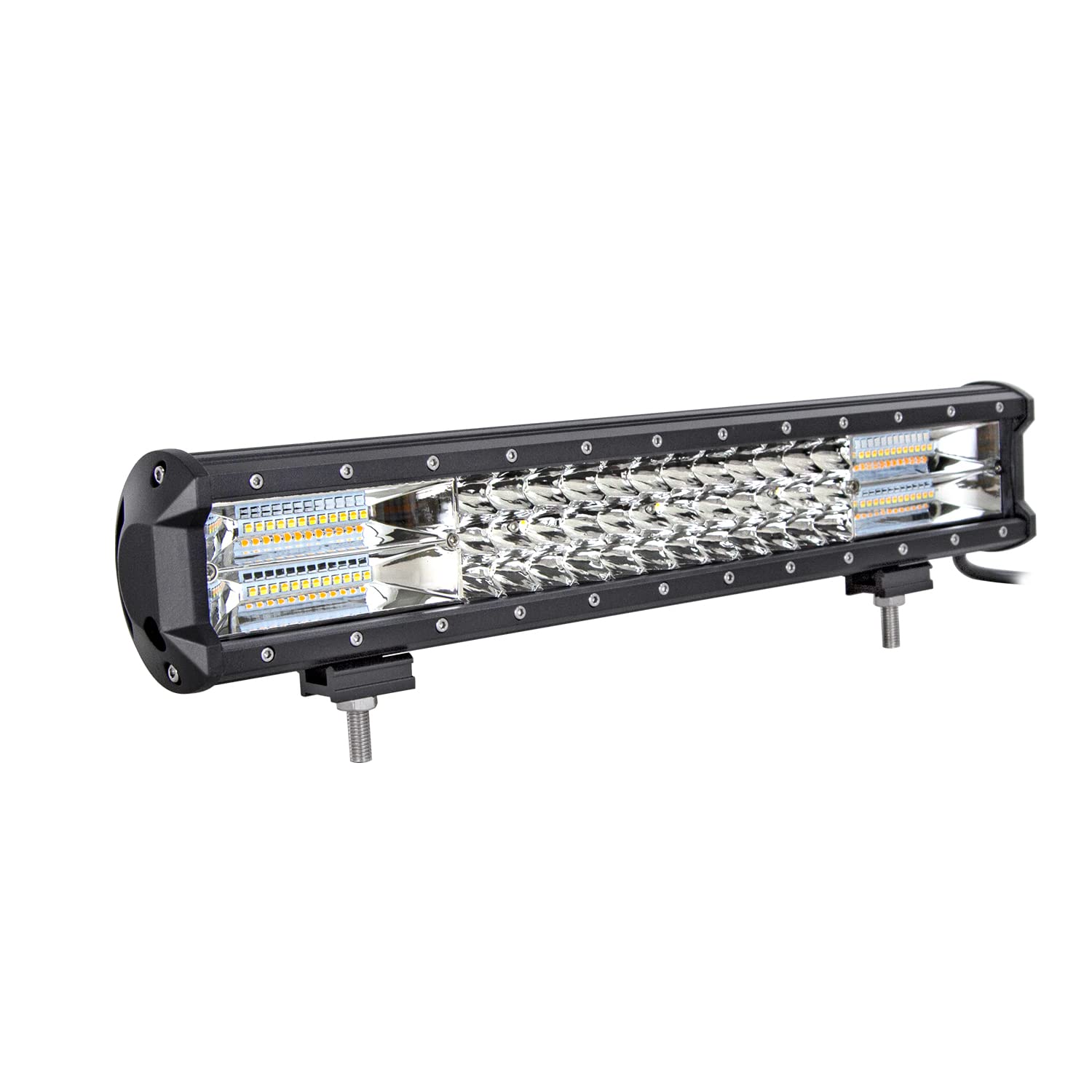 Willpower 17 cali 252 W LED światło robocze bar stroboskopowe światła biały bursztyn migający punktowy wiązka kombi światła potrójne rzędowe światła przeciwmgielne do jazdy terenowej do 4 x 4 ciężarówki traktora SUV ATV łodzi samochód