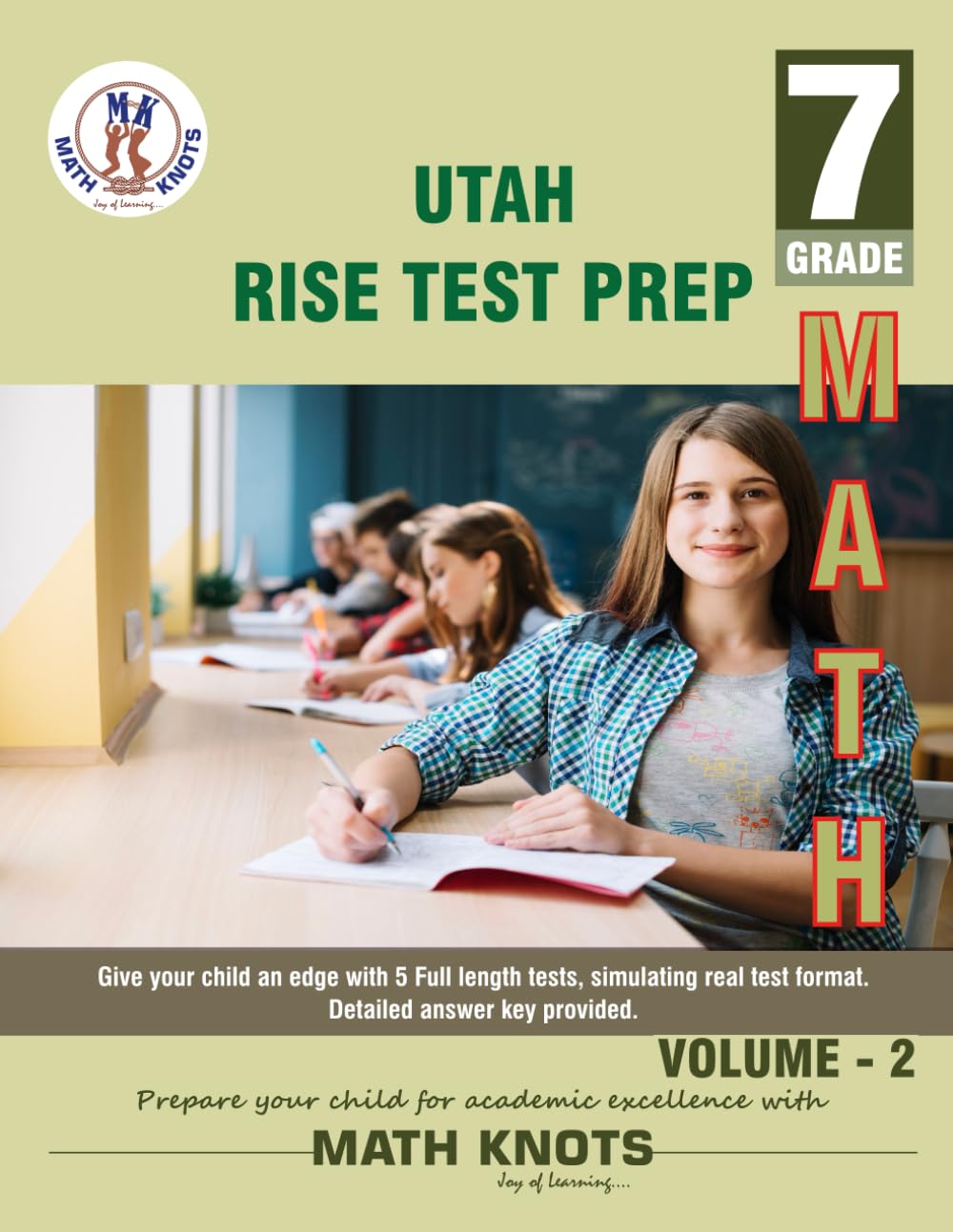 UTAH State (RISE) , 7th Grade MATH Practice Tests ,Volume 2