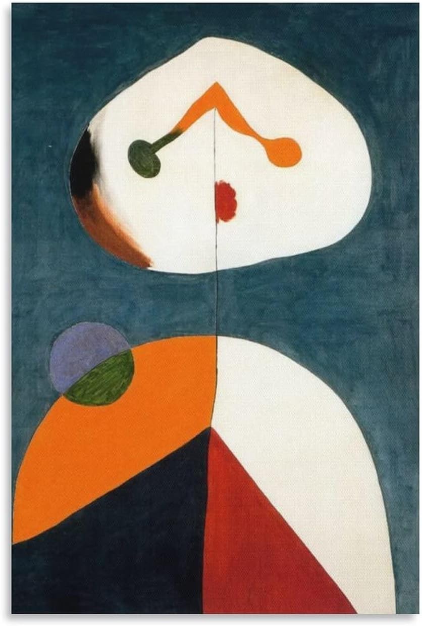 Matvsd Kohecs Portrait II by Joan Miro Poster Abstract Wall Art Joan Miro Prints Moden Canvas Picture Surrealism Painting for Home Wall Decor 30x45cmx1 Frameless