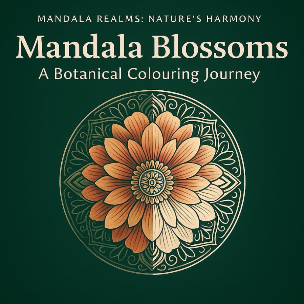 Mandala Blossoms: A Floral Colouring Book for Adults and Teens: 40 Botanical Mandalas for Relaxation, Mindfulness & Stress Relief (Mandala Realms)