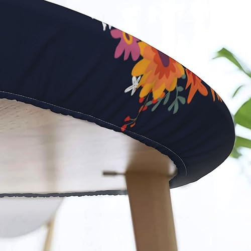 Miniatura 6 de Day of The Dead - Mantel redondo ajustable con diseño de calavera mexicana, impermeable, con borde elástico, para interiores y exteriores, se adapta