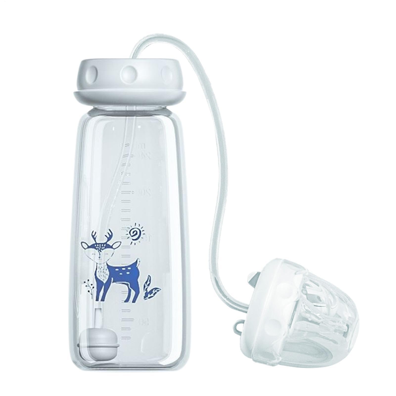 2 Anti-Colic Feeding Bottle - 240ml Silicone Feeder with Nipple Straw, Adjustable Fast Flow Milk Bottle for Kids 3 Months and Older, Home Bedroom Living Room Hotel Travel Camping — view 11