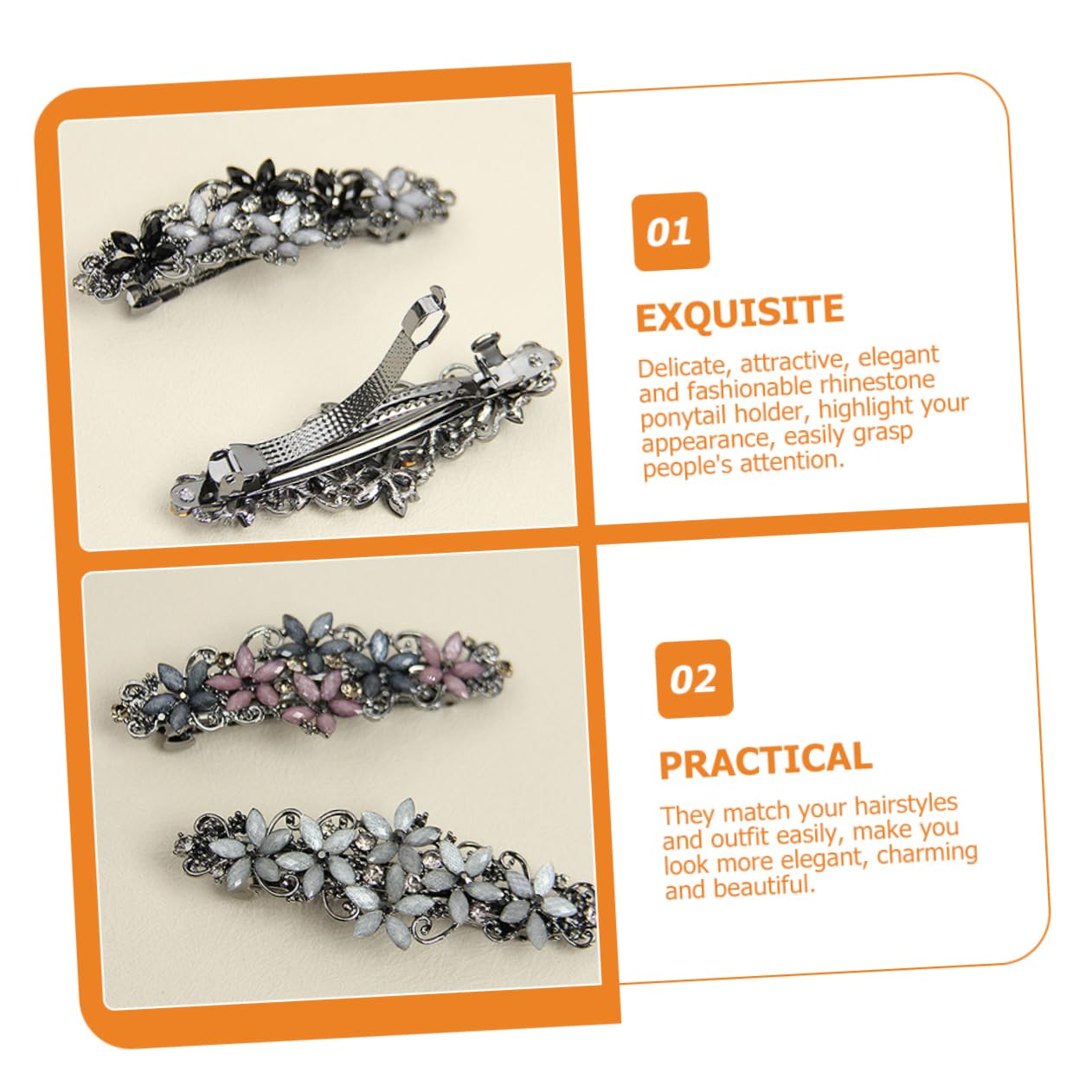 FRCOLOR Set di 16 fermagli per capelli floreali, fermagli per capelli da donna, per capelli, per matrimonio, fermagli per capelli da donna