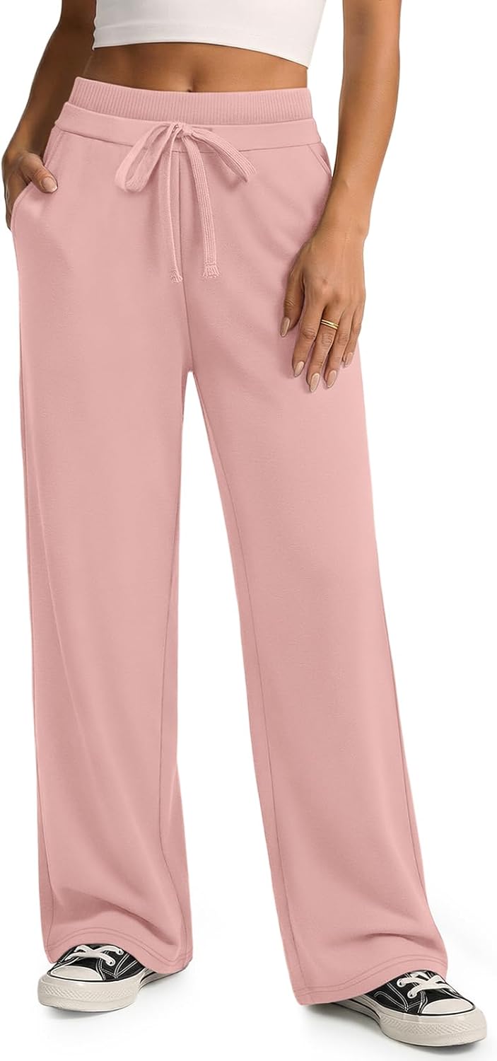 ATHMILE Sweatpants Women Wide Leg High Waisted Baggy Lounge Casual Cotton Pants Fashion Y2K Gym Clothes for Fall Winter