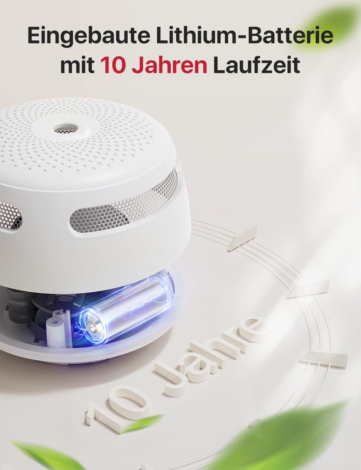 X-Sense Mini Rauchmelder mit 10 Jahre Batterie und Magnethalterung, photoelektrischer Feuermelder mit Test-/Stummschalttaste, XS01, 6 Stück