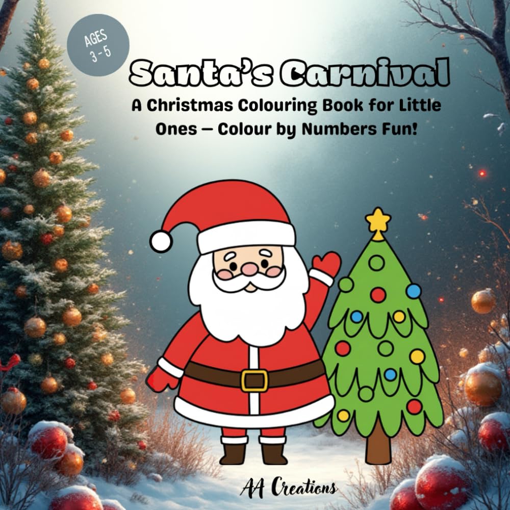 Santa's Carnival: A Christmas Colouring Book for Little Ones — Colour by Numbers Fun!