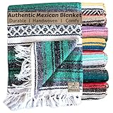 Del Mex Classic Mexican Blanket Vintage Style (Teal)
