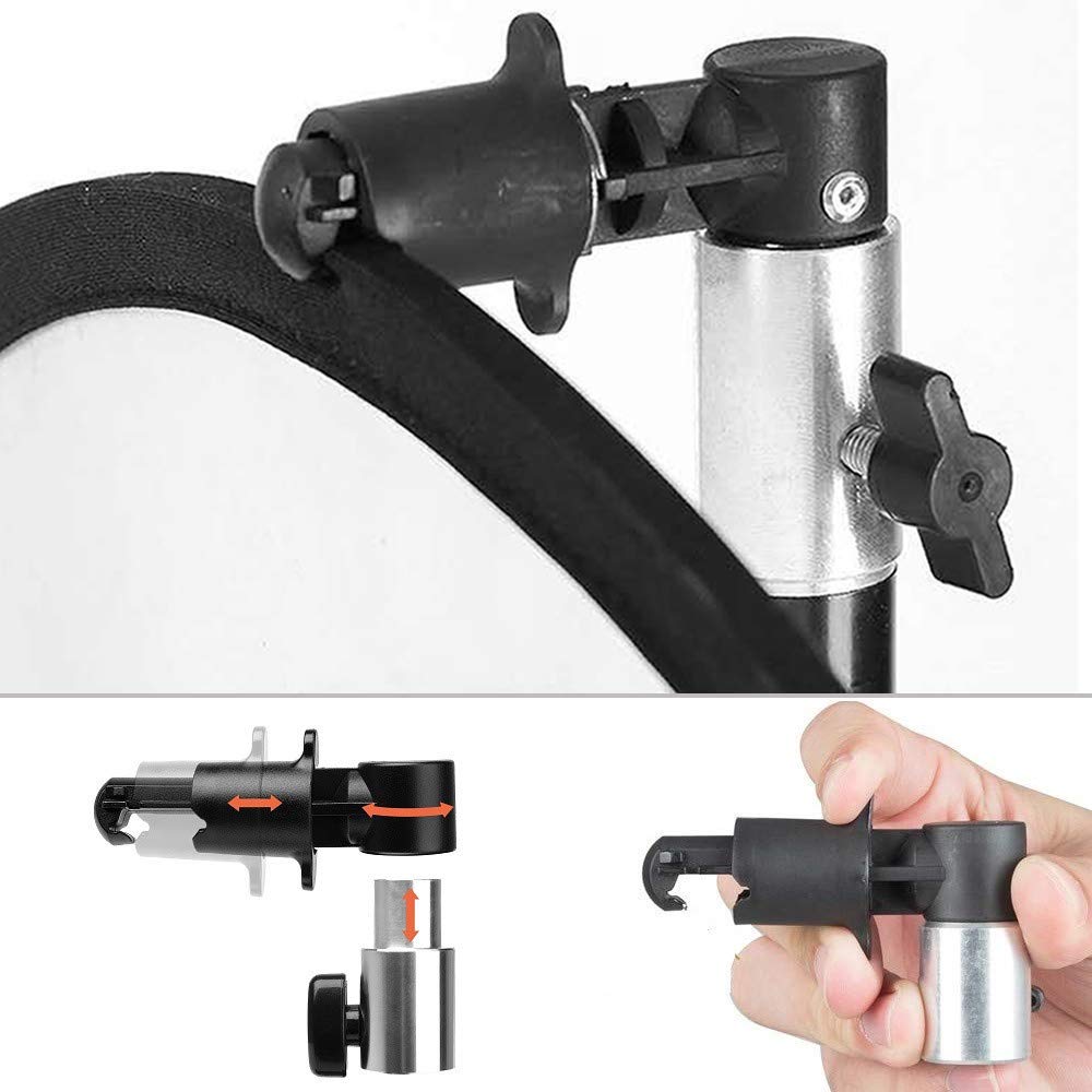 eWINNER Backdrop and Reflector Holder Clip + 2meter Light Stand Kit for photography studio Photo