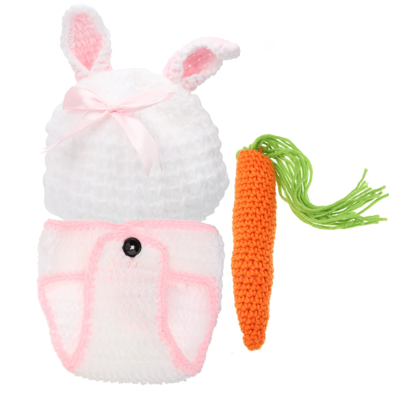 YARNOW 4 Ensembles De Vêtements De Séance Photo Personnalisés pour 100 Jours Berceau Jouets Panier À Lapin Accessoires De Séance Photo Vêtements pour Bébé Langes Articles Mignons