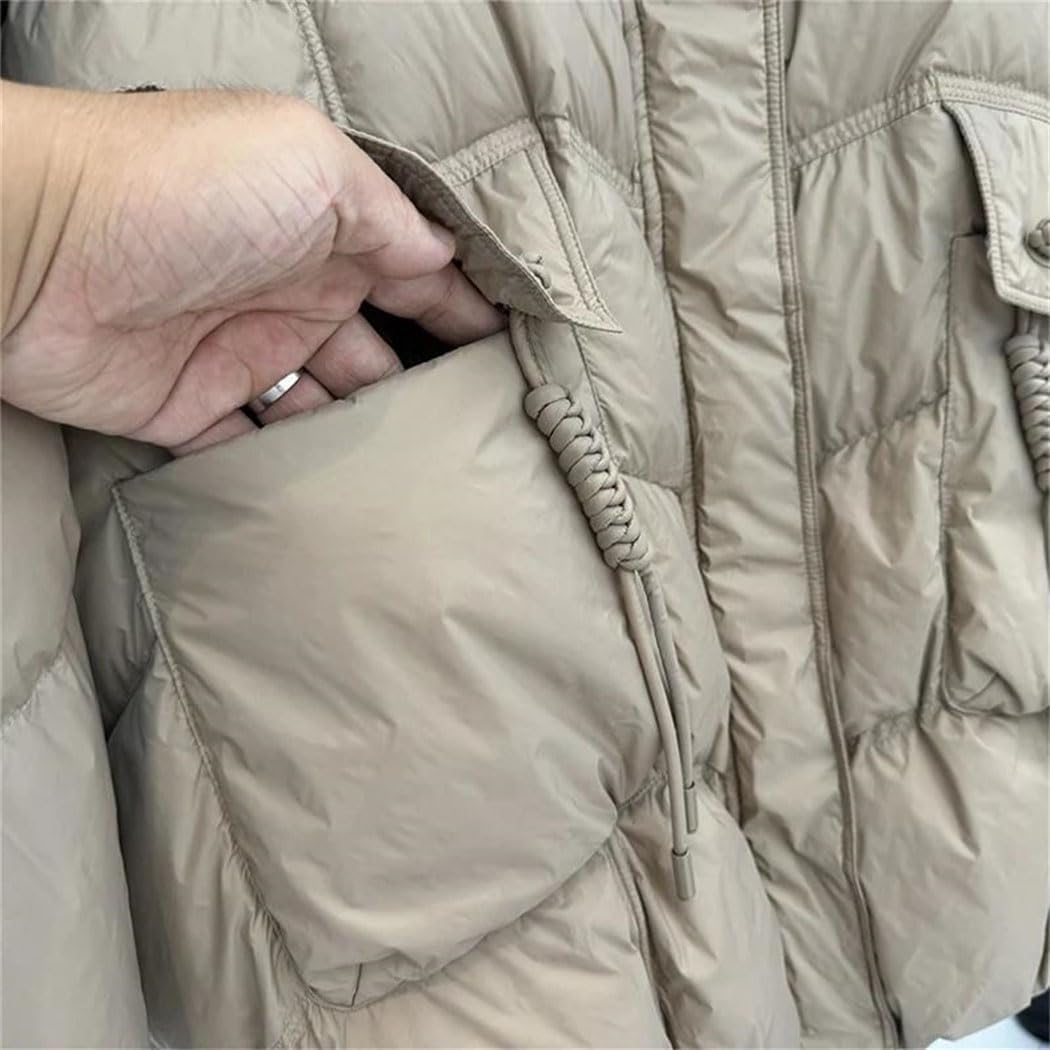 Women’s Duck Down Jacket Hooded Loose Fit Warm Casual Thick Winter Outwear