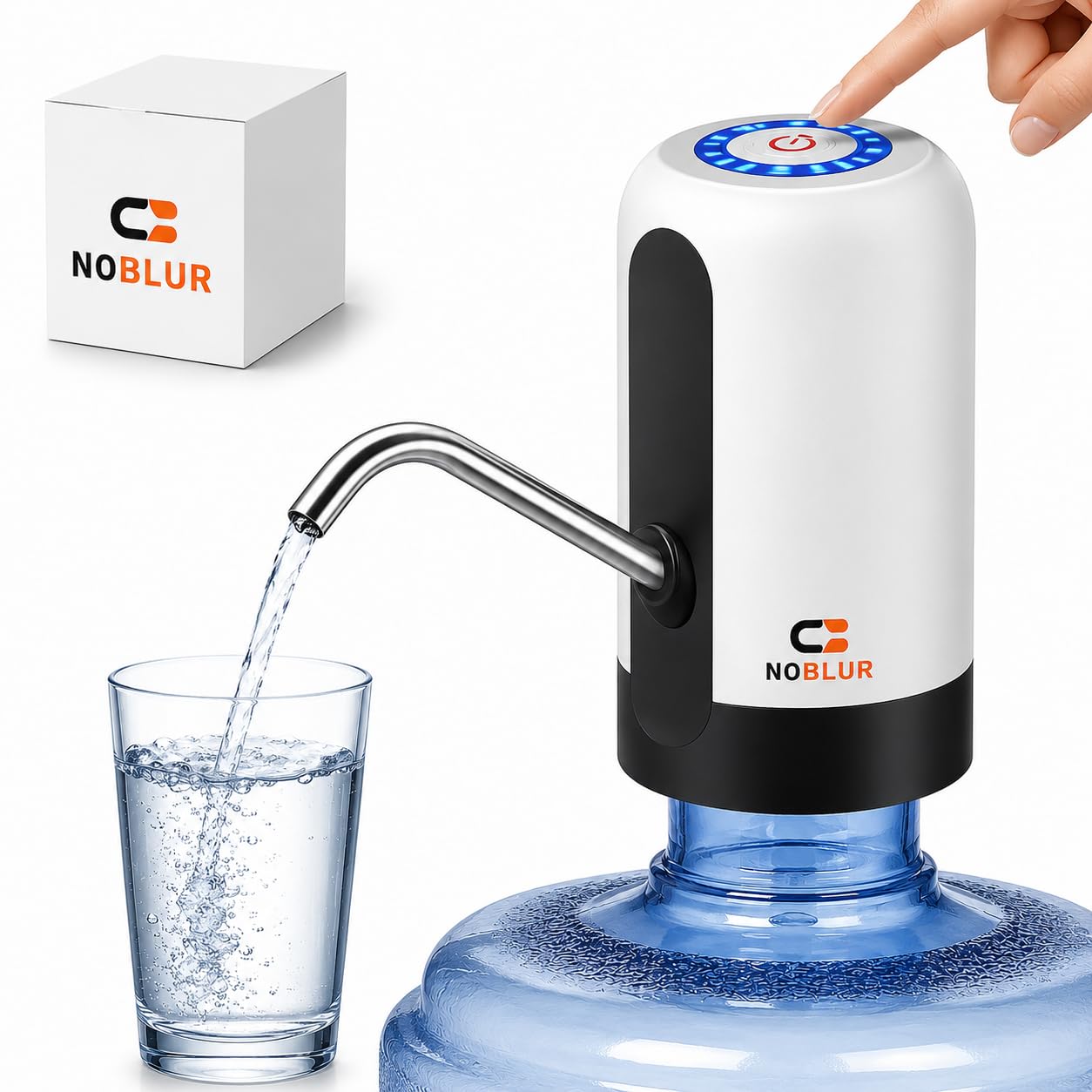 Automatic Water Dispenser Pump for 20 Litre Bottle, Rechargeable USB Water Can Pump with 304 Stainless Steel Nozzle, BPA Free Food Grade Silicone Hose, One Touch Operation, Fits 2-5 Gallon Bottles-image-25