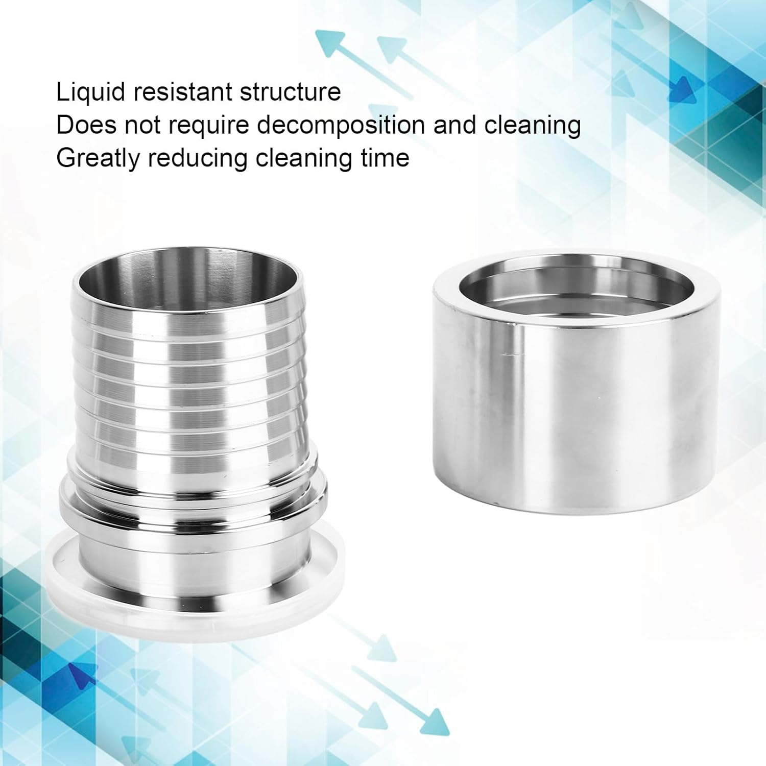 Stainless Steel Hose Adapter, 304 Stainless Steel Compression Joint, Quick Connect Fittings for Liquor Dairy Food Pharmaceuticals, Erosion Resistance with Socket, CNC Machined