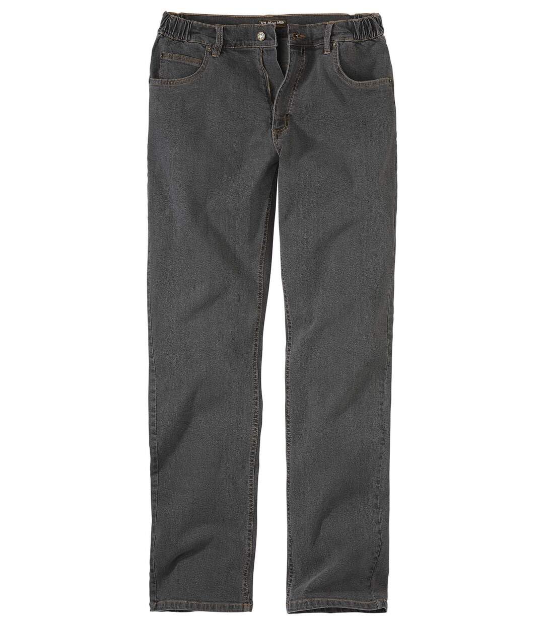 ATLAS FOR MEN - Men's Grey Semi-Elasticated Jeans - W38