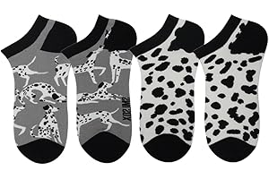 2 Pairs Novelty Dalmatian Print Womens Cotton Ankle Socks