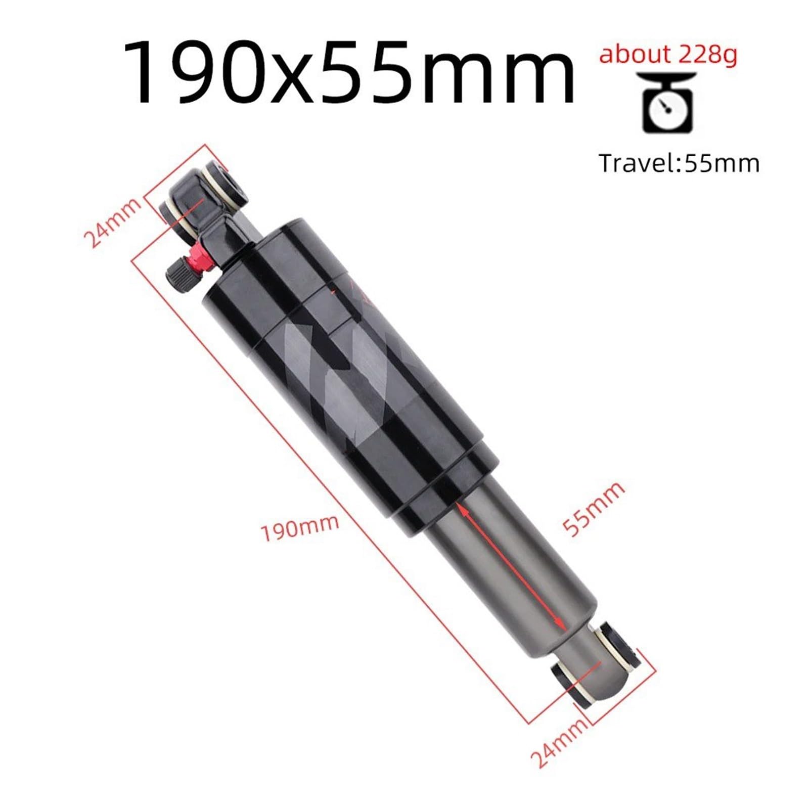 Amortiguador Eje Delantero Amortiguador Trasero Aleación para Bicicleta Montaña Plegable 125 Mm 150 Mm 165 Mm 190 Mm 200 Mm. Amortiguador Eje Trasero(150mm)