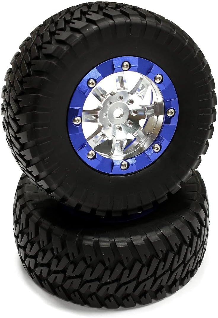 Integy Billet Beadlock Wheels (2) w/Pavement Tire for 1/10 Short Course (O.D.=110mm)
