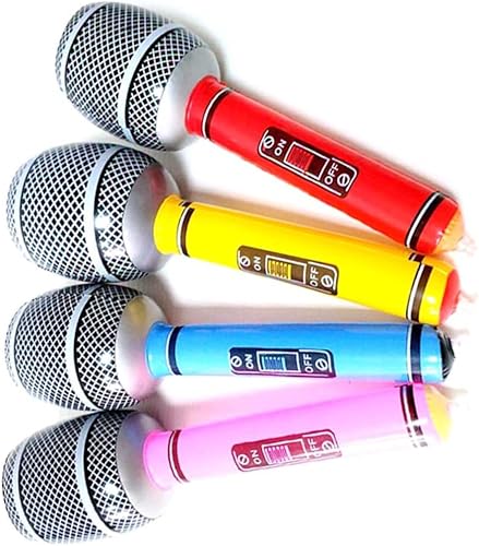 ibasenice 12Pcs inflatable microphone toy for kids kid microphone sing 2 birthday party decorations microphone for kids Plastic Microphone Props disponible en Yaxa Colombia
