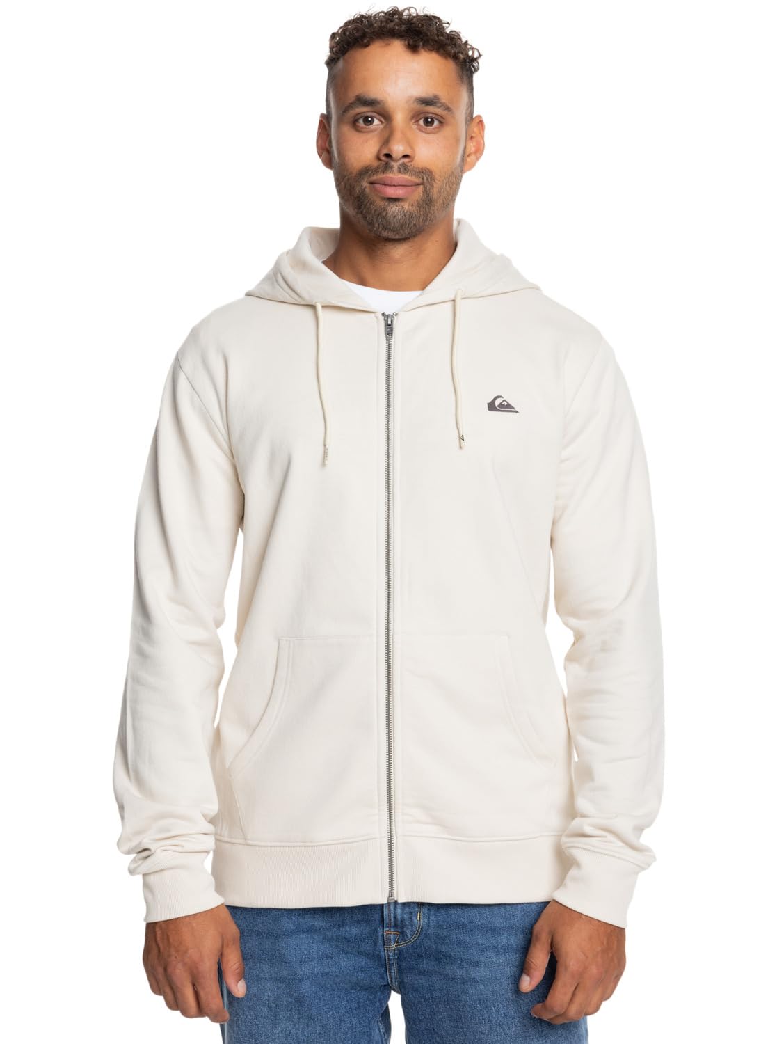 Quiksilver Fleece with zipper BASIC HOOD ZIP YOUNG MEN Men White XS
